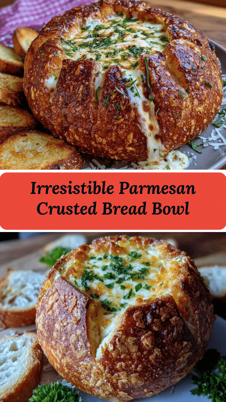 Parmesan crusted bread bowl recipe