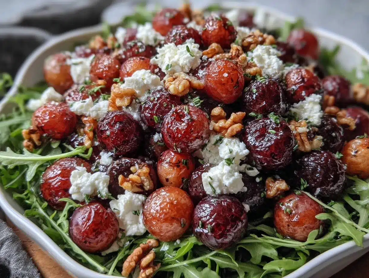 roasted grape arugula salad preparation steps