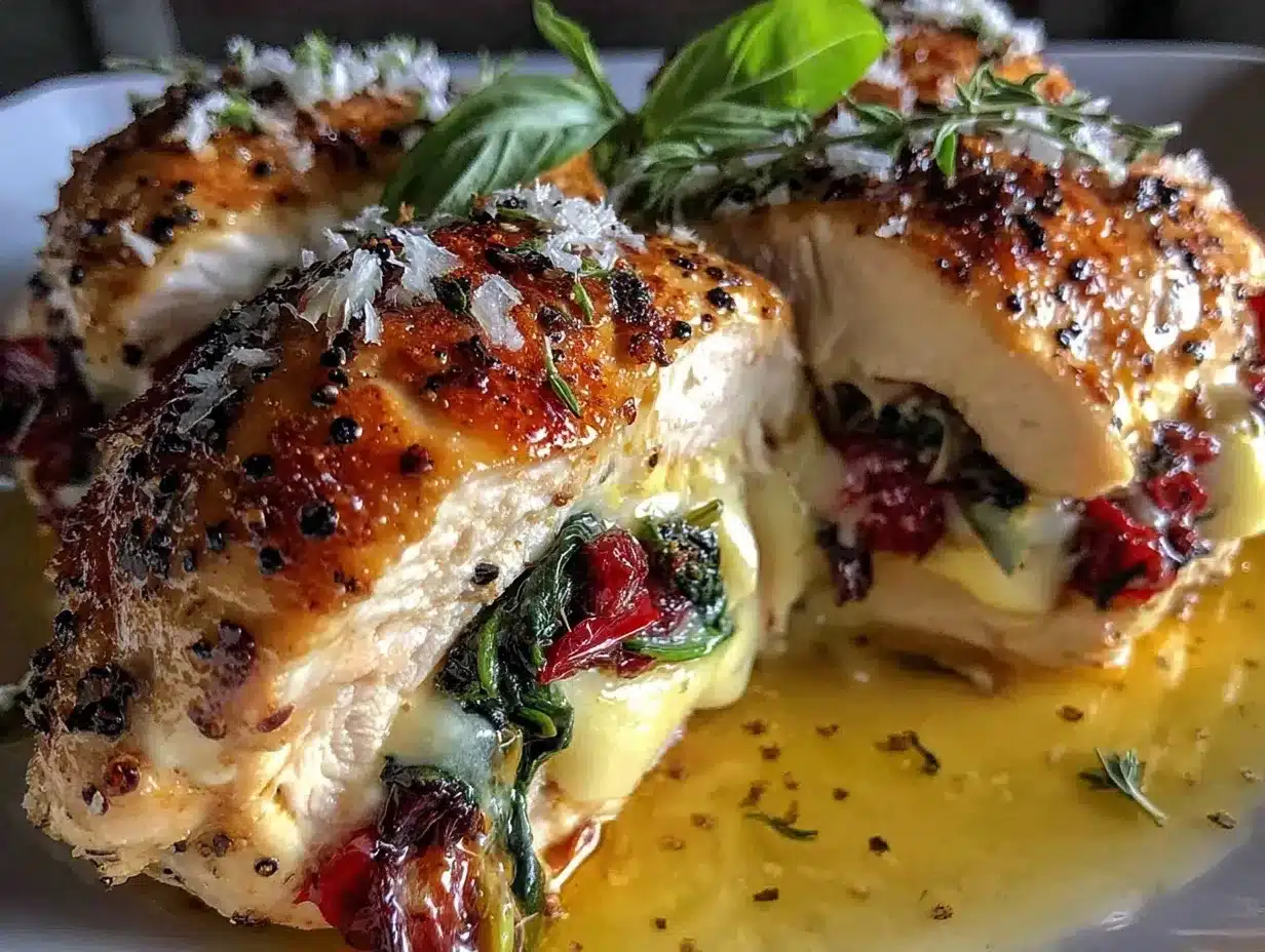 roasted red pepper stuffed chicken preparation steps