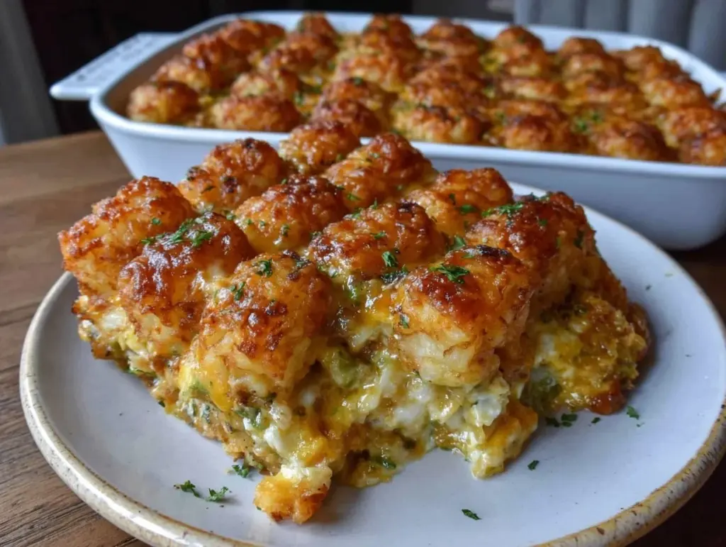 tater tot casserole with ground turkey - featured image