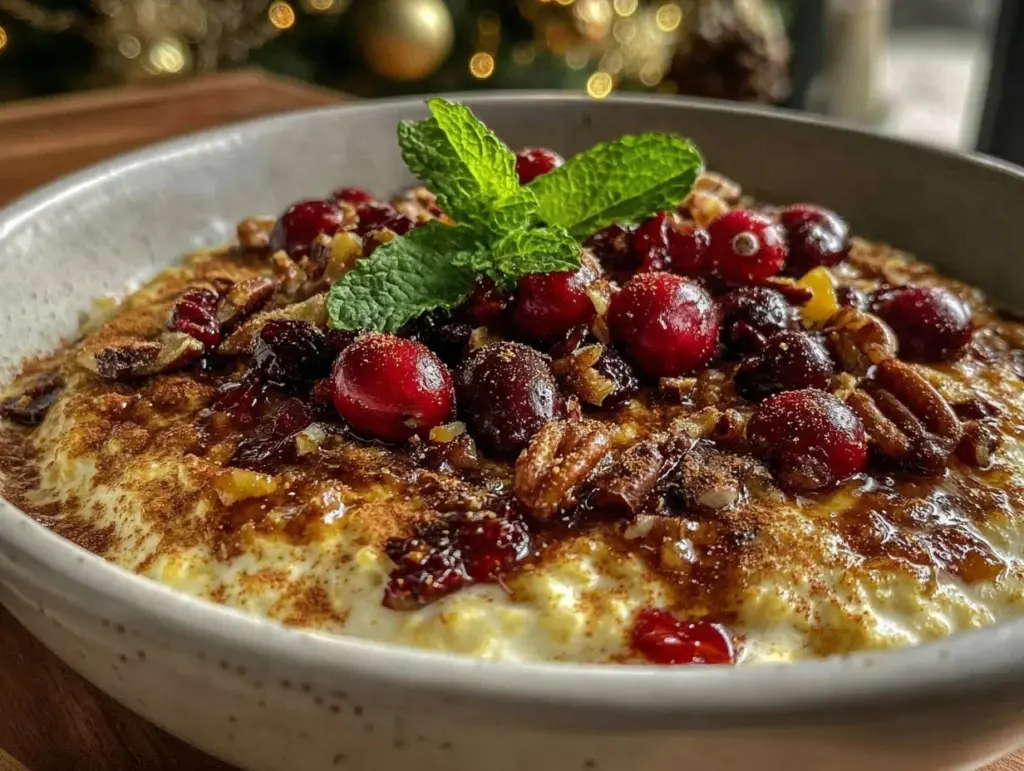 christmas morning oatmeal - featured image