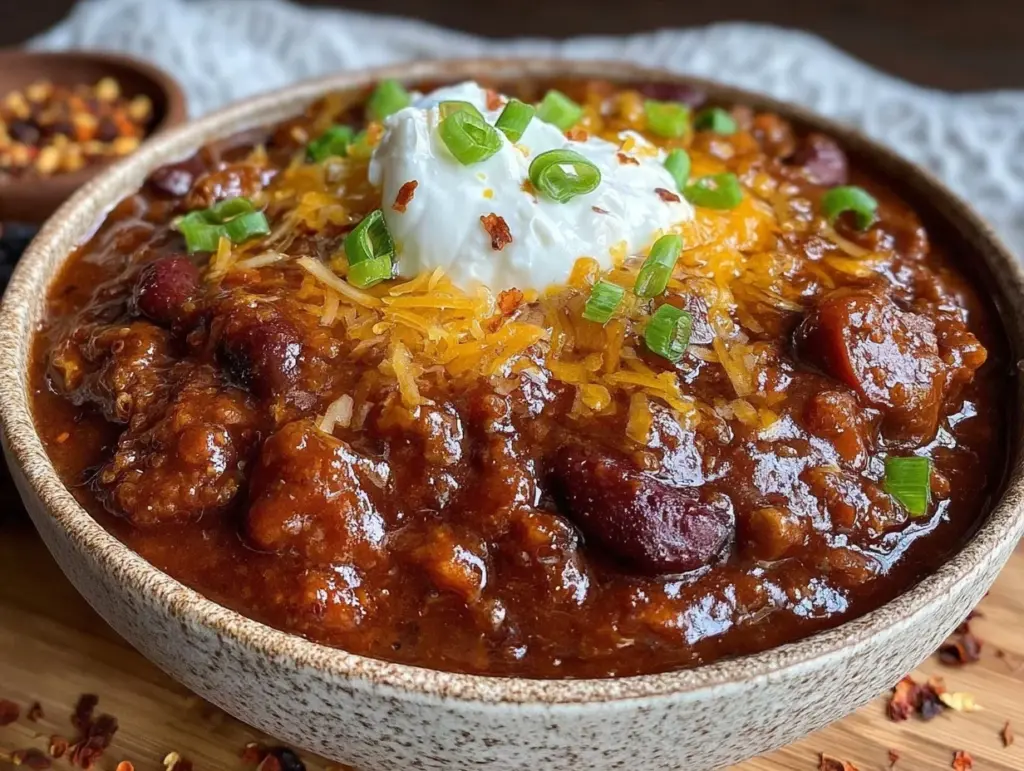 cozy crockpot chili recipe - featured image