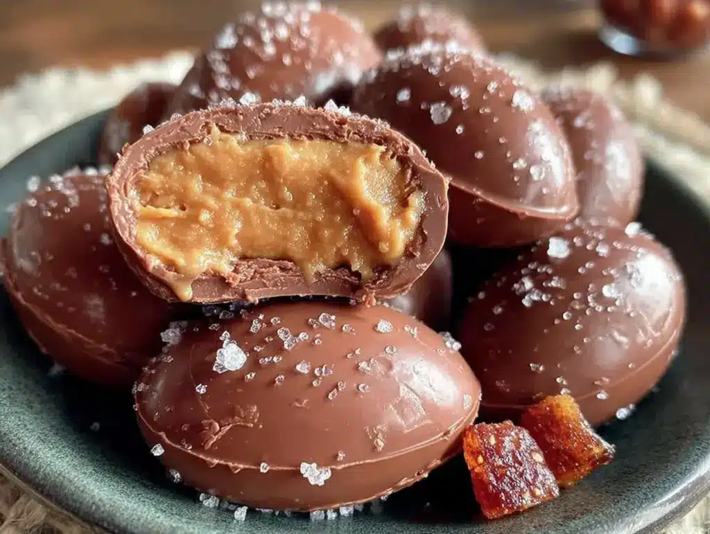 creamy chocolate peanut butter Easter eggs - featured image