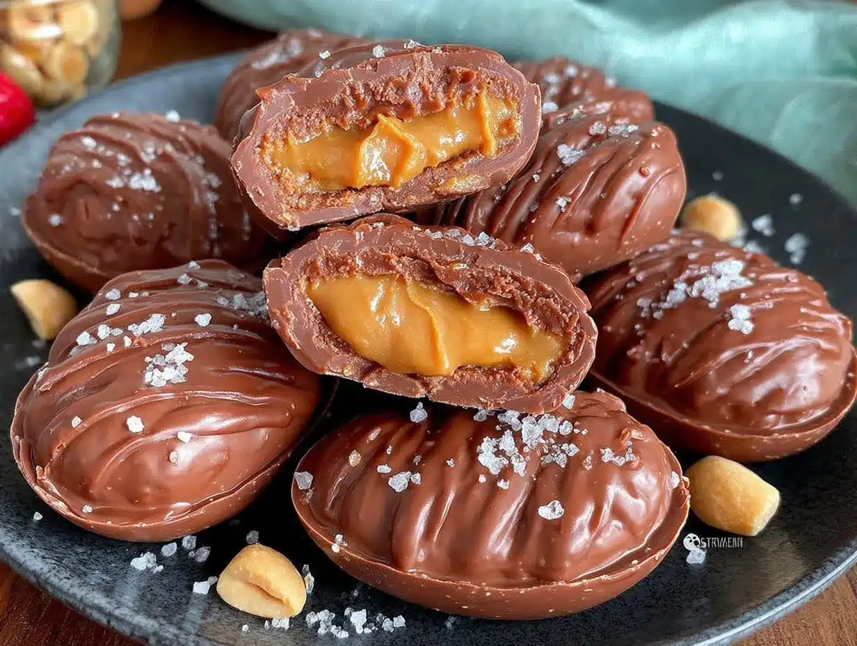 creamy chocolate peanut butter Easter eggs preparation steps