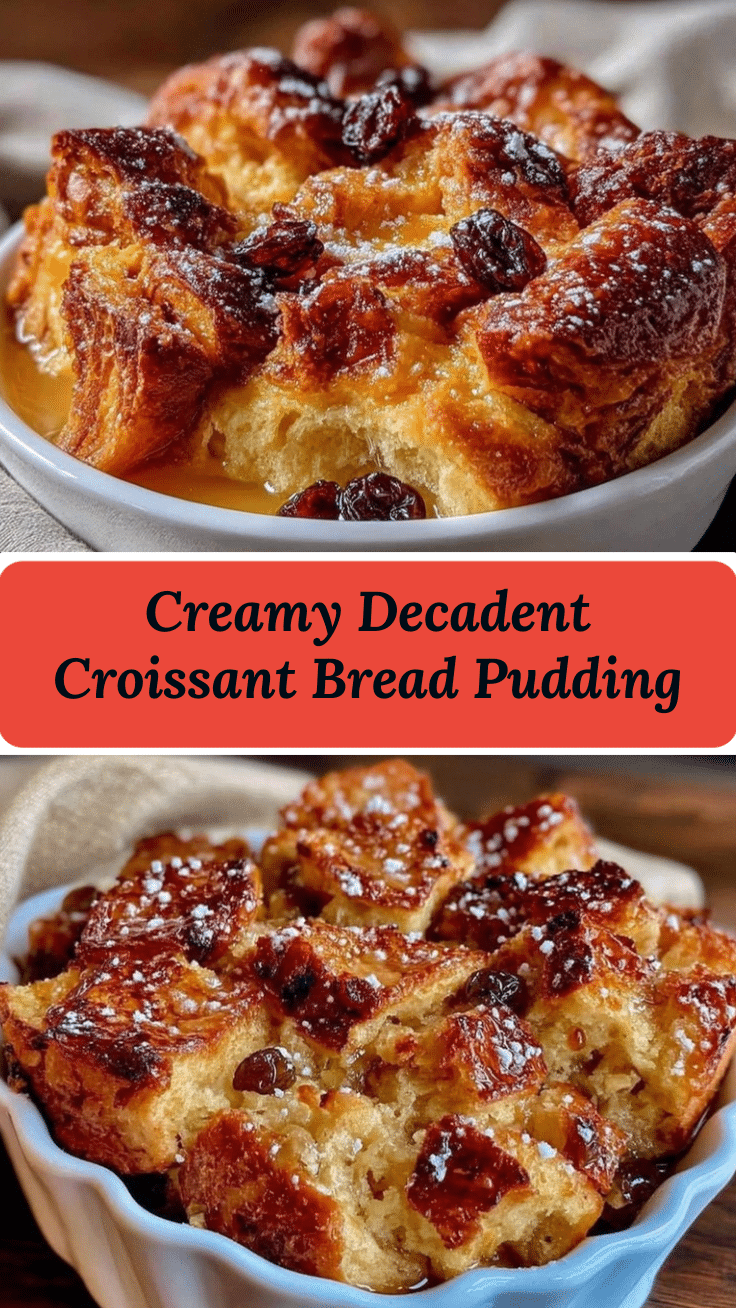 creamy croissant bread pudding recipe