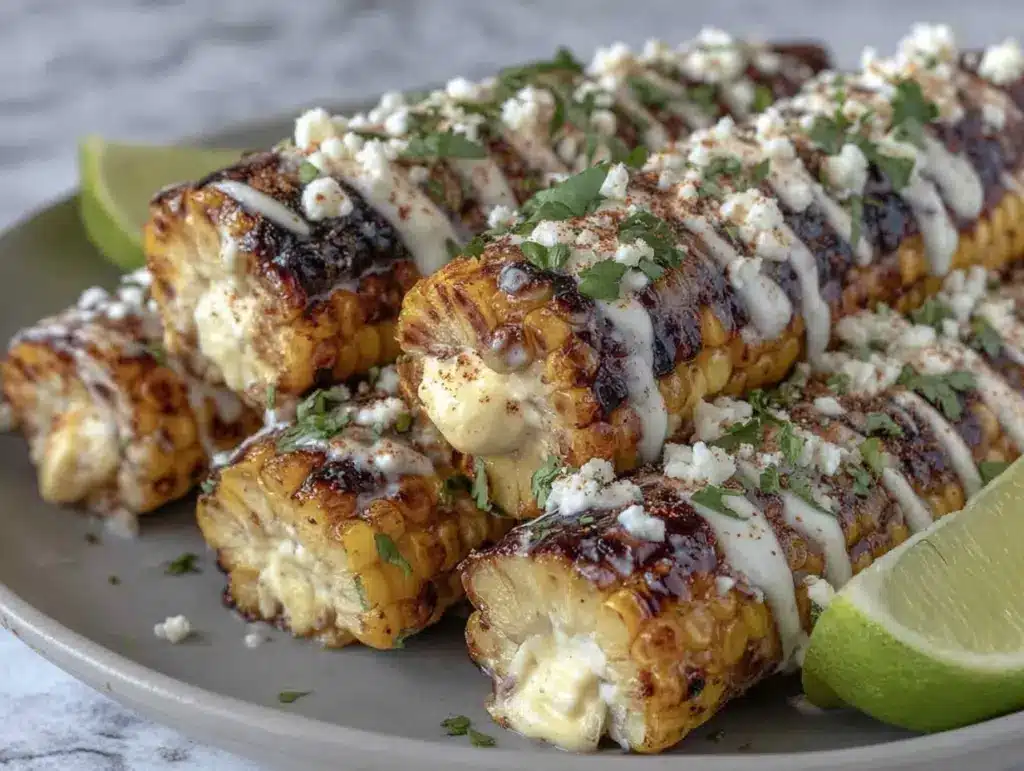 creamy elote Mexican street corn - featured image