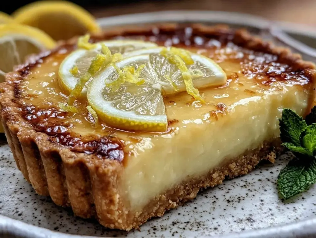 creamy lemon tart recipe - featured image