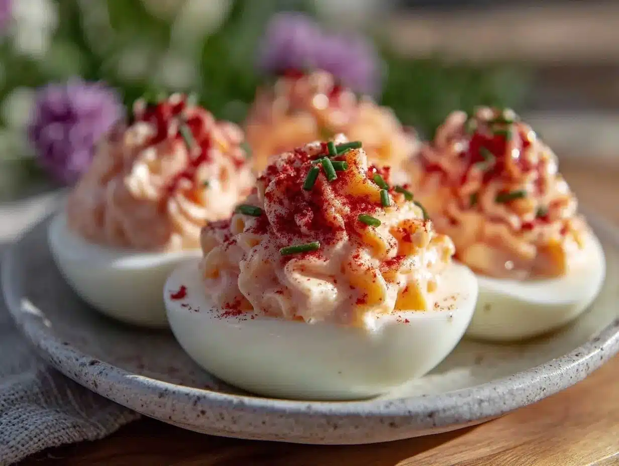 creamy pink deviled eggs delight preparation steps