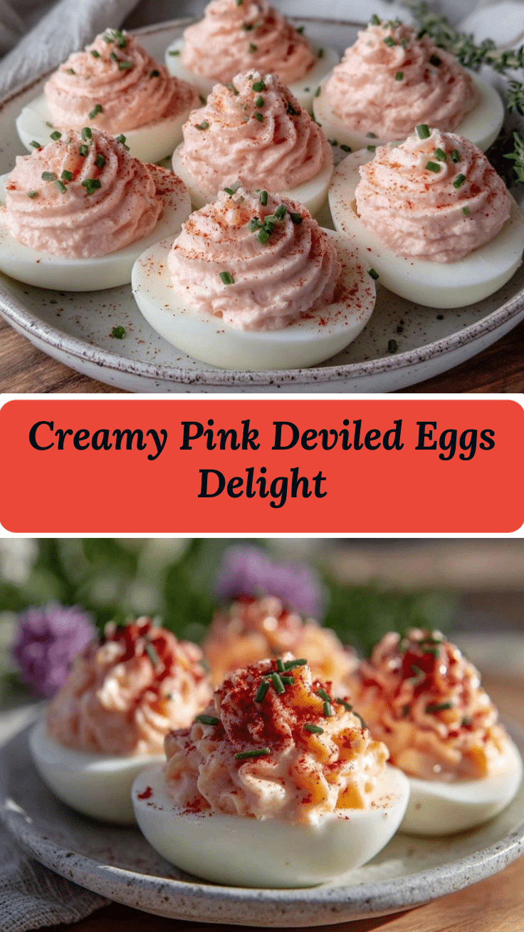 creamy pink deviled eggs delight recipe