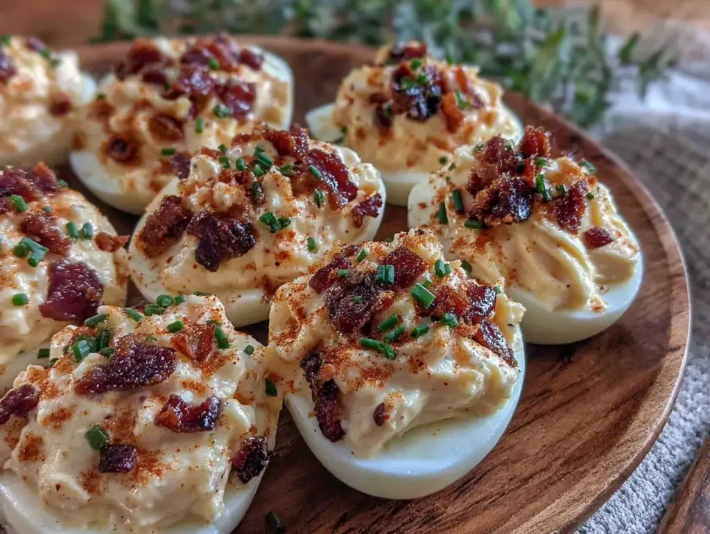 crispy bacon deviled eggs - featured image
