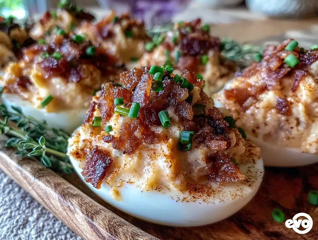 crispy bacon deviled eggs preparation steps