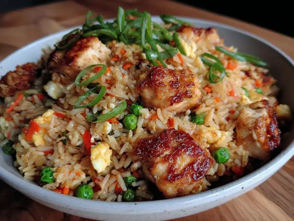 crispy chicken fried rice - featured image