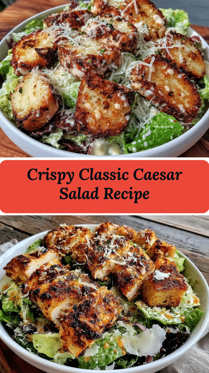 Crispy Classic Caesar Salad with Grilled Chicken recipe