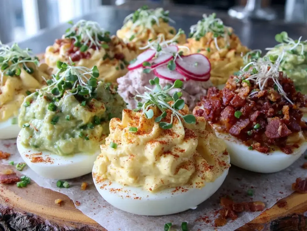 deviled eggs 6 ways - featured image