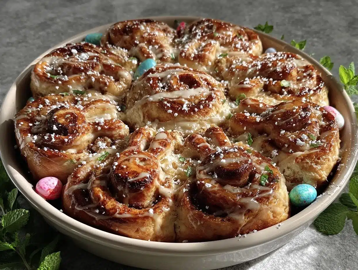 Easter Bunny Cinnamon Rolls preparation steps