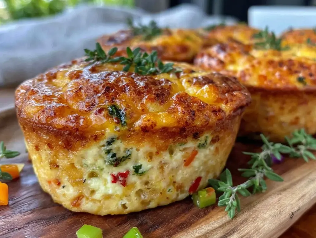 easy cheesy veggie egg muffins - featured image