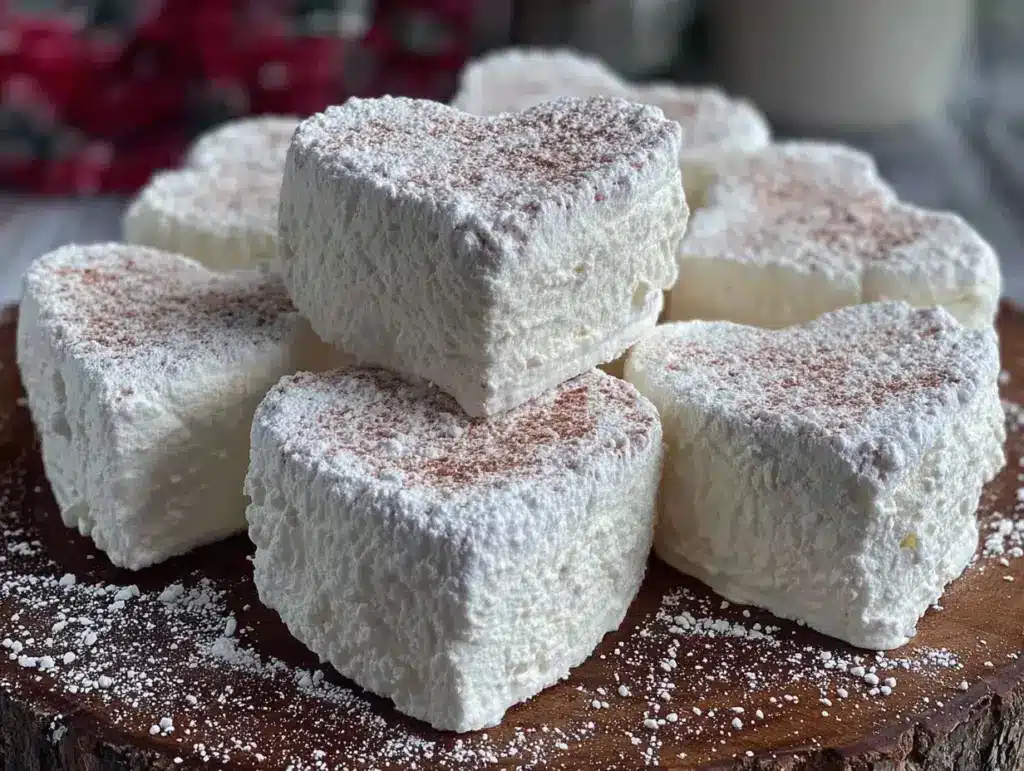 fluffy heart-shaped marshmallows - featured image