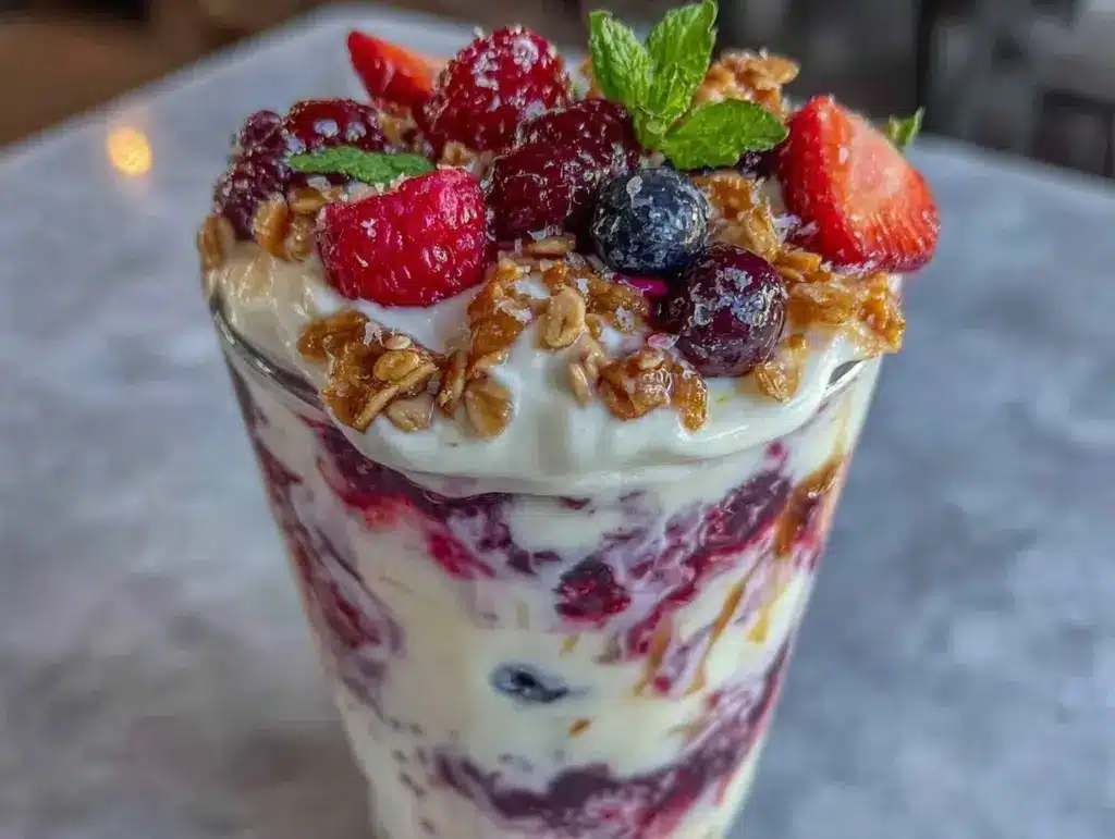fresh berry yogurt parfait - featured image