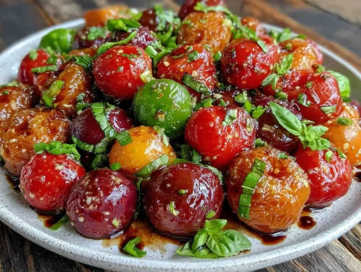 fresh cherry tomato salad preparation steps