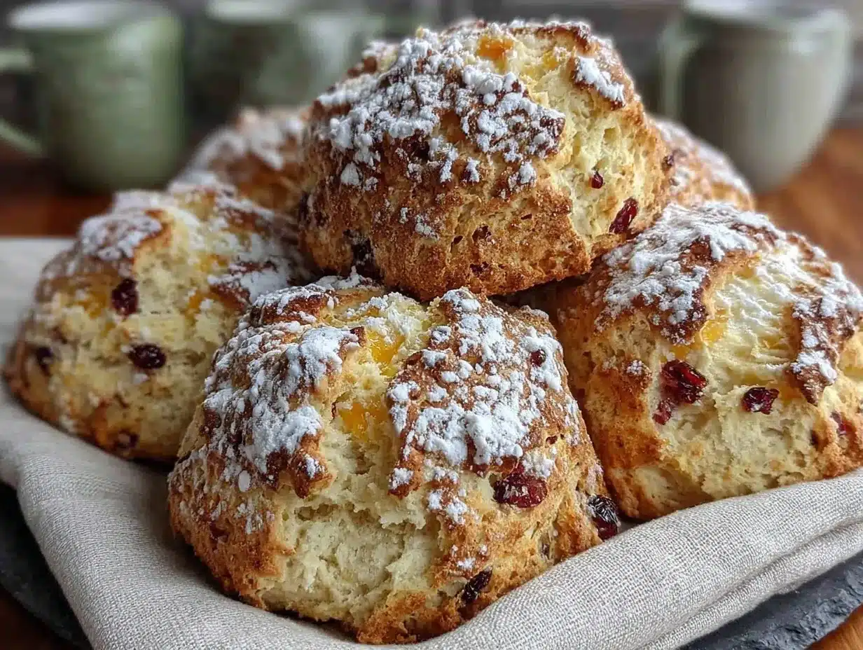 Irish soda bread scones with currants preparation steps