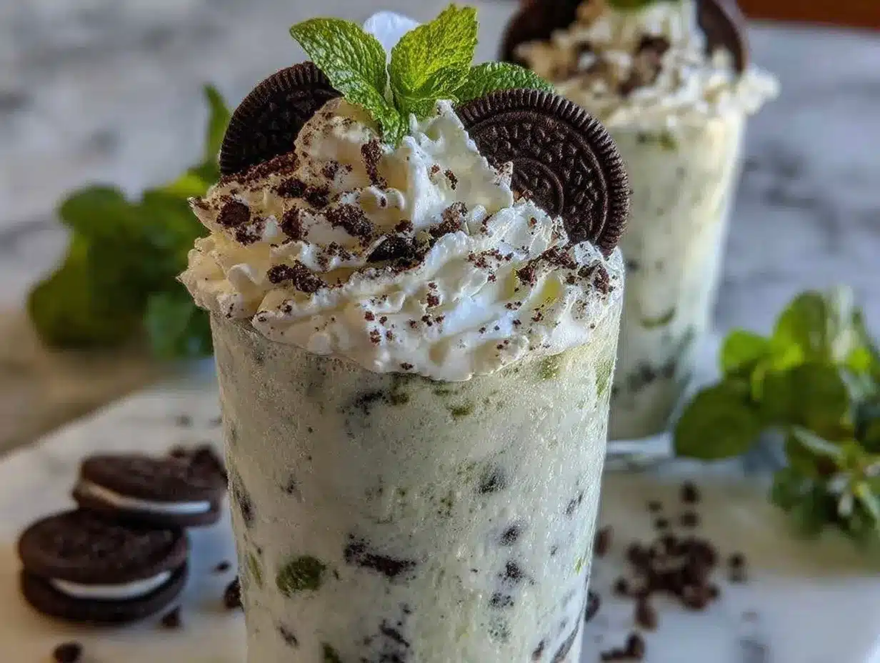 Mint Oreo Shamrock Shake preparation steps