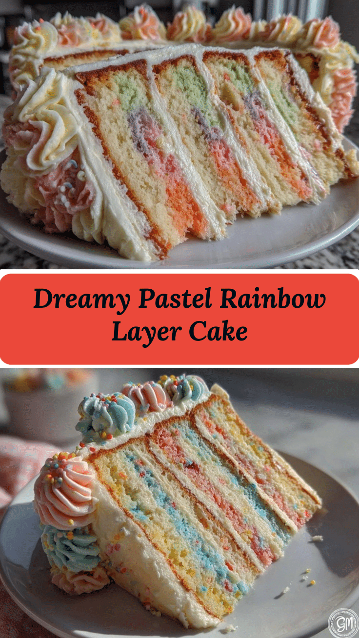 pastel rainbow layer cake recipe