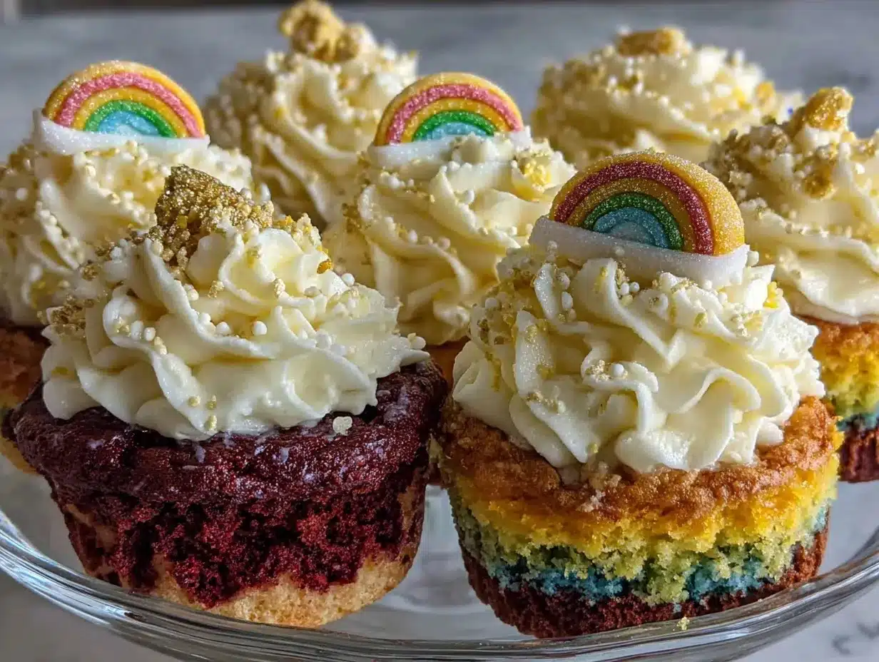 Rainbow Pot of Gold Cupcakes preparation steps