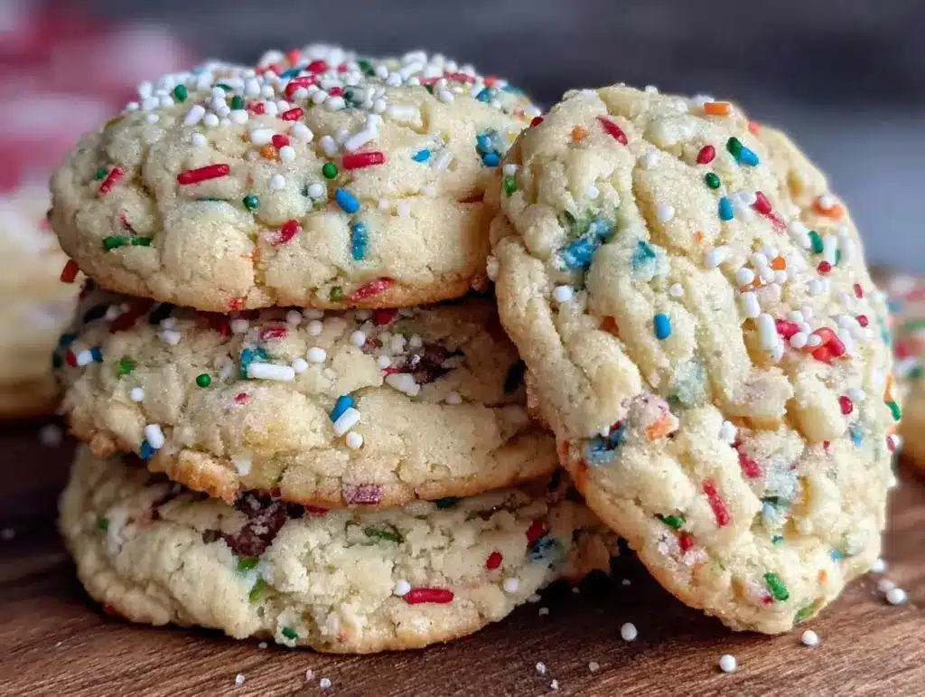 soft and chewy confetti cookies - featured image