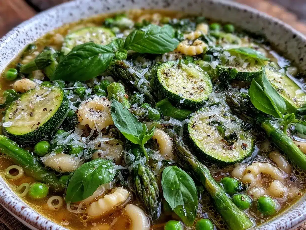 spring green minestrone soup preparation steps