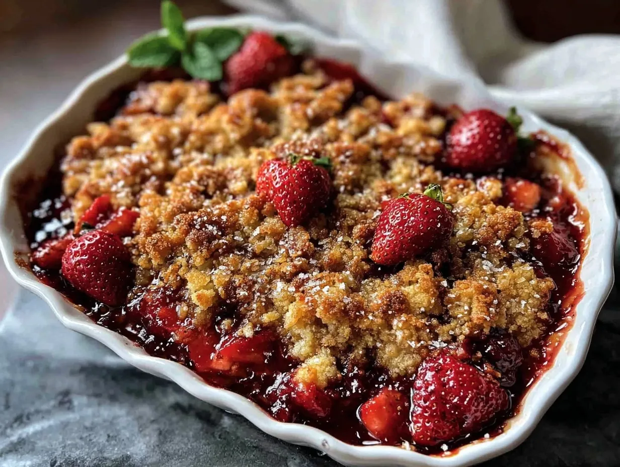 strawberry rhubarb crisp preparation steps