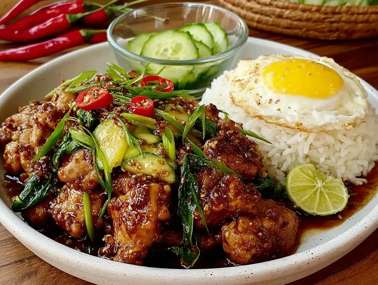Thai Basil Chicken Pad Krapow preparation steps