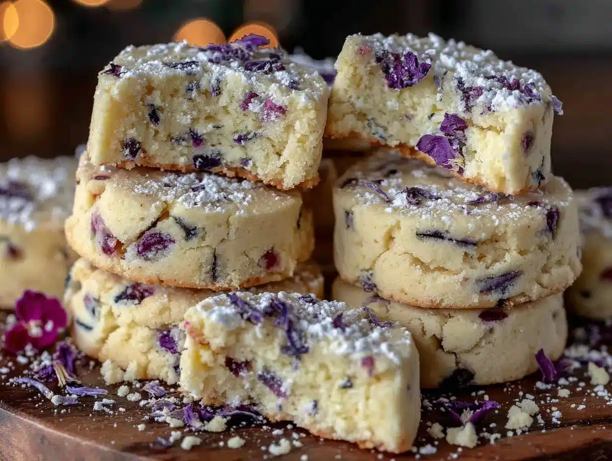Violet Shortbread Cookies preparation steps