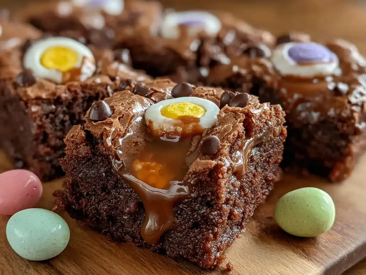 Cadbury egg brownies preparation steps