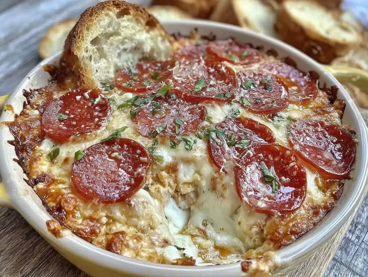 Cheesy Pepperoni Pizza Dip preparation steps