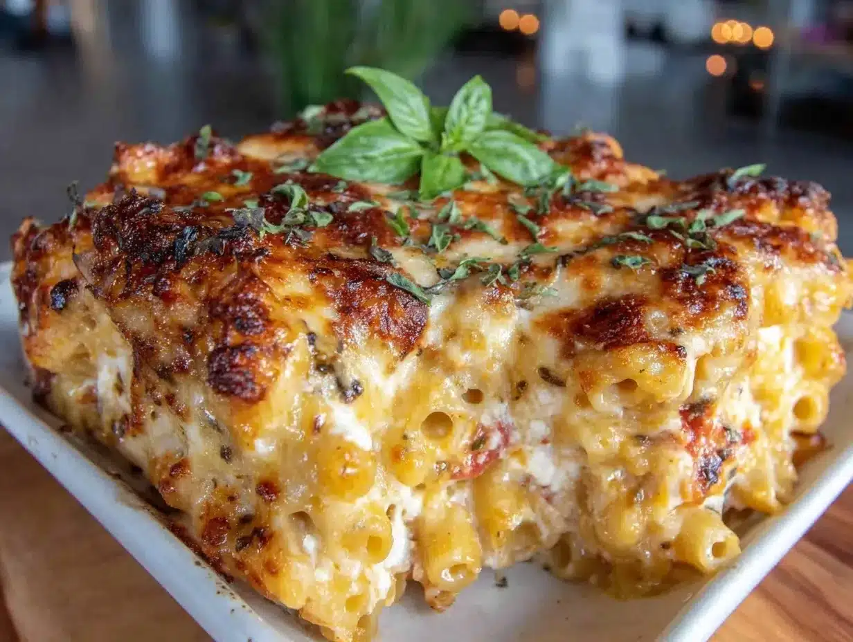 creamy baked ziti with three cheeses preparation steps