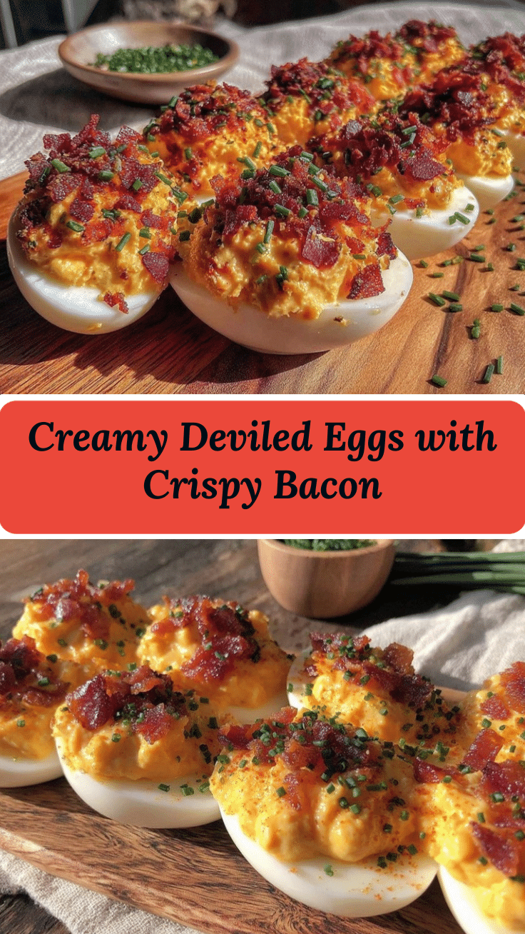 creamy deviled eggs with crispy bacon recipe