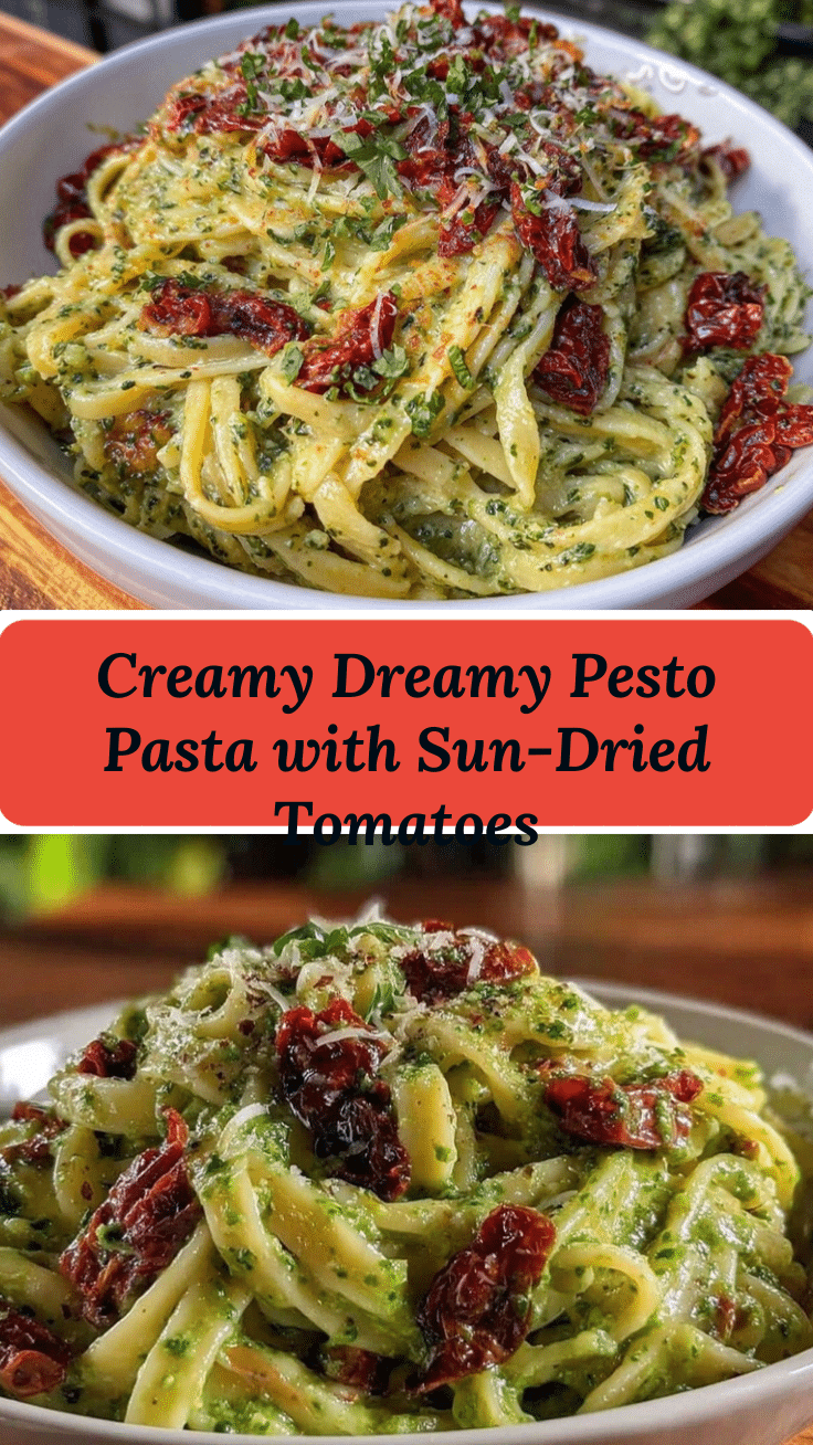 creamy pesto pasta with sun-dried tomatoes recipe