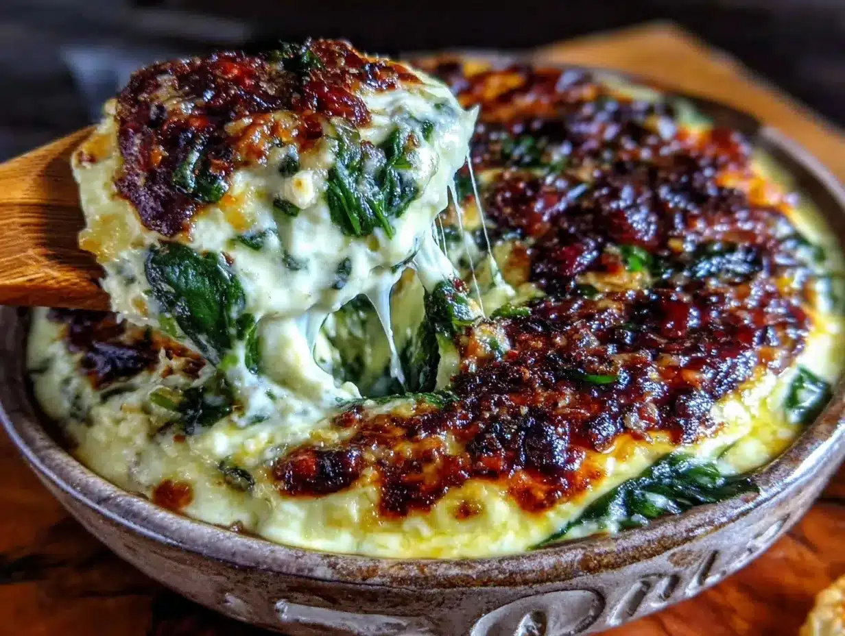 creamy spinach queso fundido dip preparation steps
