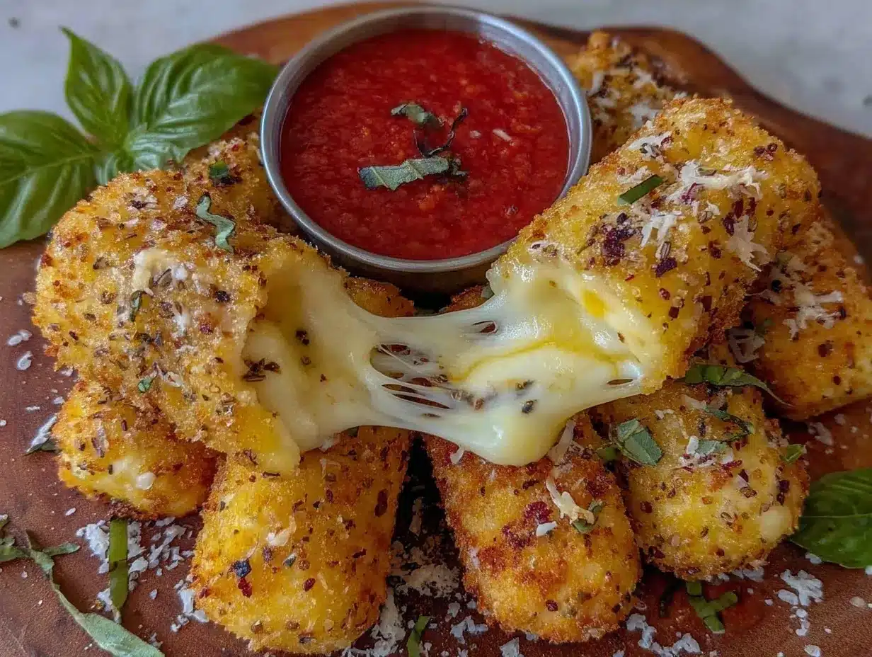 crispy air fryer mozzarella sticks preparation steps