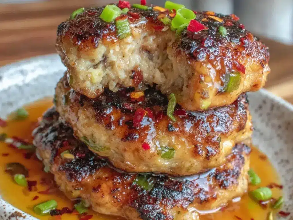 crispy firecracker chicken meatballs - featured image