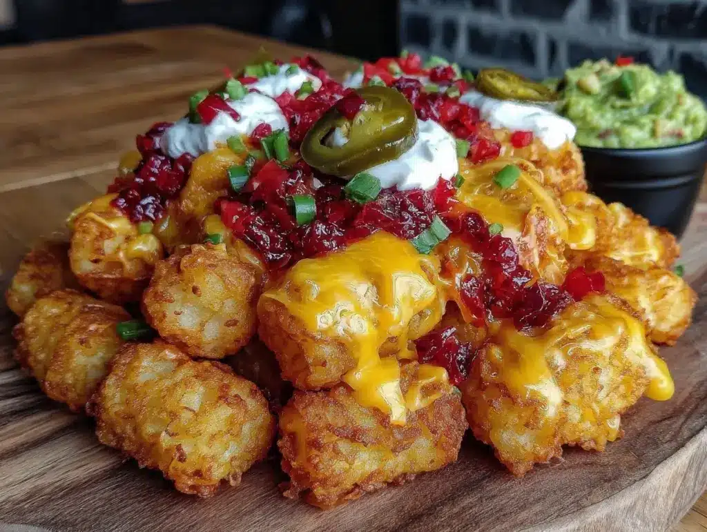 crispy loaded tater tot nachos - featured image