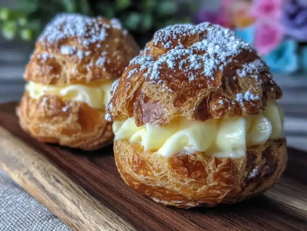 crispy sweetheart cream puffs - featured image