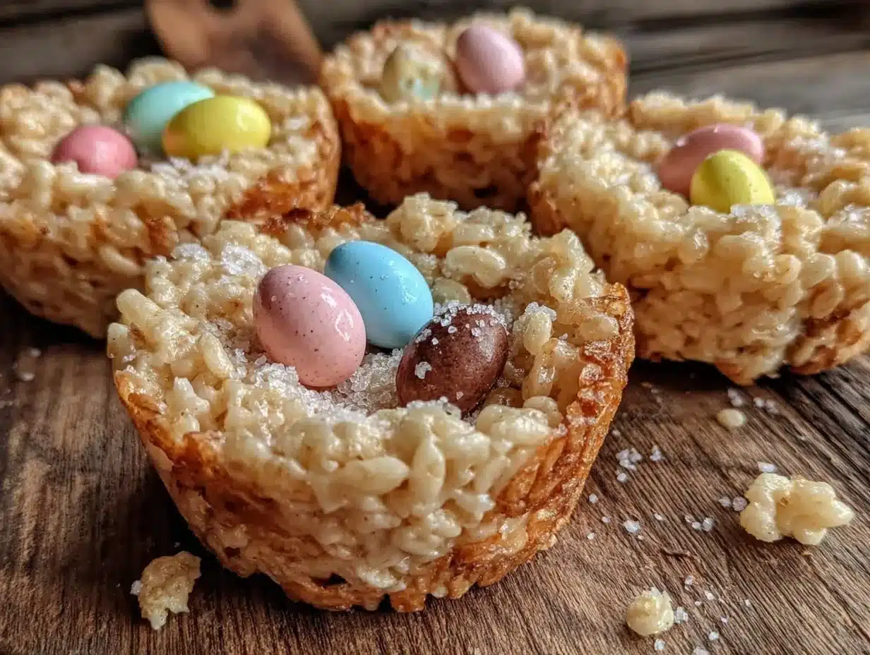 Easter Nest Rice Krispie Treats preparation steps
