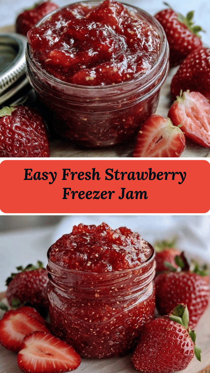 easy fresh strawberry freezer jam recipe