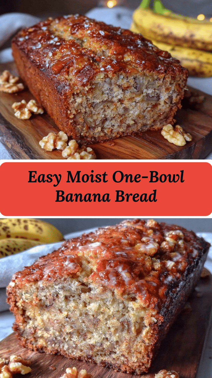 easy moist one-bowl banana bread recipe