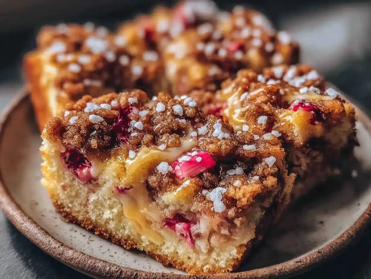 Easy Rhubarb Streusel Coffee Cake preparation steps