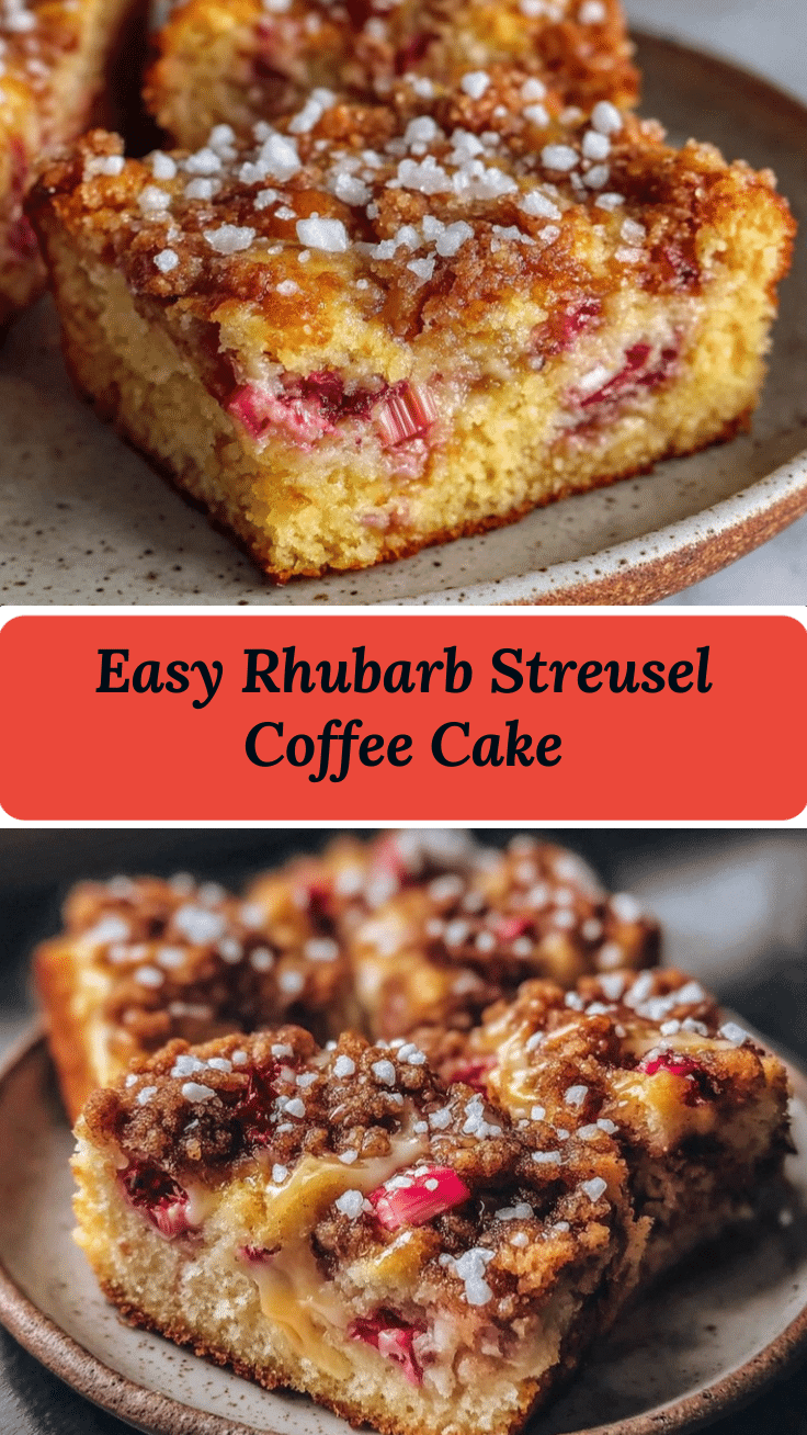 Easy Rhubarb Streusel Coffee Cake recipe