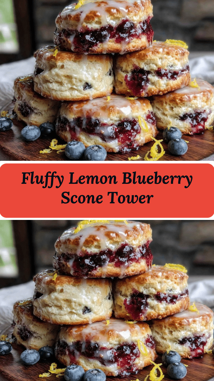 fluffy lemon blueberry scone tower recipe