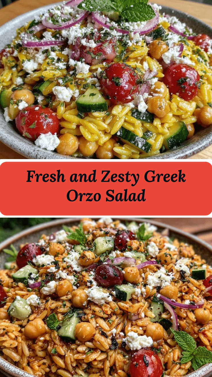 fresh greek orzo salad with chickpeas recipe