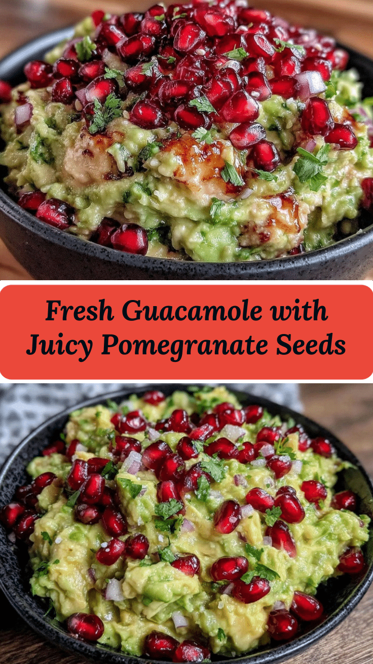 fresh guacamole with juicy pomegranate seeds recipe